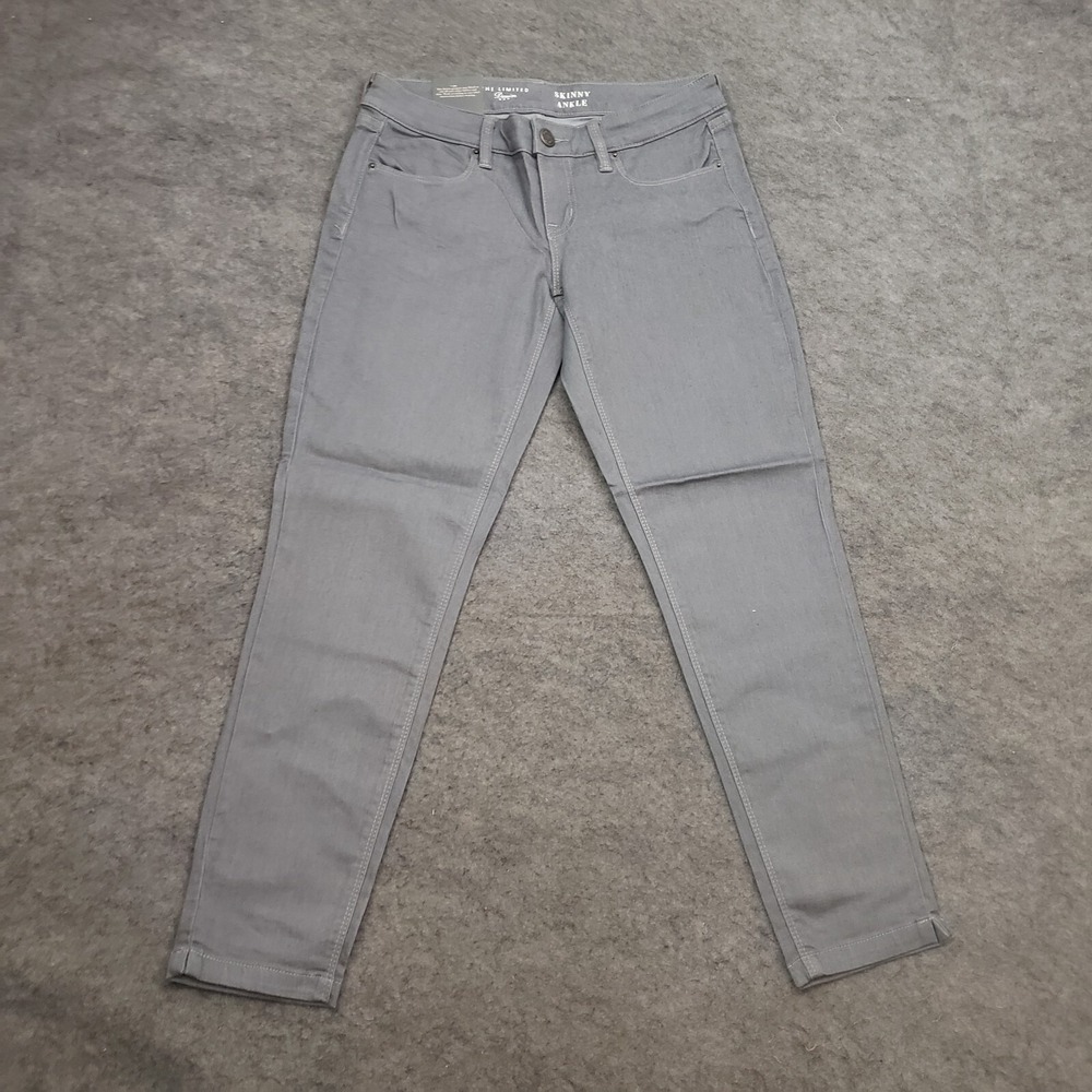 NEW The Limited Jeans Women‎ 4 Gray Skinny Low Rise Medium Wash Ankle Denim B3